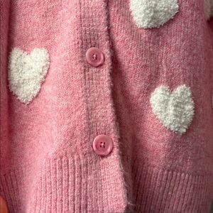 NWT Cupcakes & cashmere Heart Cardigan.So soft!! 💕Sz L. prettiest pink ever!